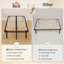 HOMCOM 3ft Single Bed Frame, Metal Platform Bed Frame with 2 x 14 Wood Slats
