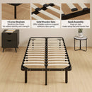 HOMCOM 3ft Single Bed Frame, Metal Platform Bed Frame with 2 x 14 Wood Slats