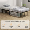 HOMCOM 3ft Single Bed Frame, Metal Platform Bed Frame with 2 x 14 Wood Slats