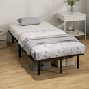 HOMCOM 3ft Single Bed Frame, Metal Platform Bed Frame with 2 x 14 Wood Slats