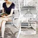 Outsunny 3 Seater Garden Bench Cushion Outdoor Seat Pad w/ Ties Light Grey