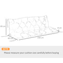 Outsunny 3 Seater Garden Bench Cushion Outdoor Seat Pad w/ Ties Light Grey