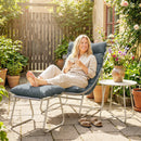 Outsunny 3 Piece Bistro Set, Outdoor Table And Chair Set With Footstool