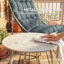 Outsunny 3 Piece Bistro Set, Outdoor Table And Chair Set With Footstool