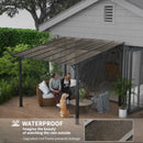 3 x 4.3m Pergola Kit Gazebo with UPF 50+ and Waterproof Polycarbonate Roof
