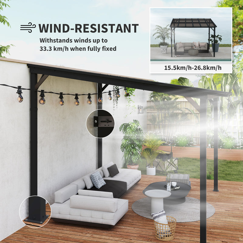 3 x 4.3m Pergola Kit Gazebo with UPF 50+ and Waterproof Polycarbonate Roof