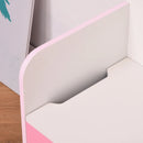 HOMCOM Kids Two-In-One Storage Box and Seat-  White & Pink