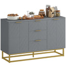 HOMCOM Sideboard Storage Cabinet with Adjustable Shelves, Grey