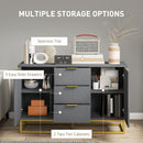 HOMCOM Sideboard Storage Cabinet with Adjustable Shelves, Grey