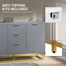 HOMCOM Sideboard Storage Cabinet with Adjustable Shelves, Grey