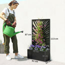 Outsunny Metal Raised Garden Bed with Trellis, Outdoor Elevated Planter Box