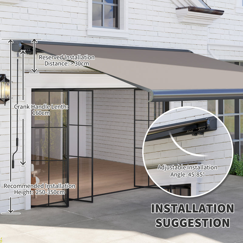 Outsunny DIY Retractable Canopy with Remote Controller for Patio, Light Grey