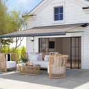 Outsunny DIY Retractable Canopy with Remote Controller for Patio, Light Grey