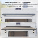 Outsunny DIY Retractable Canopy with Remote Controller for Patio, Light Grey