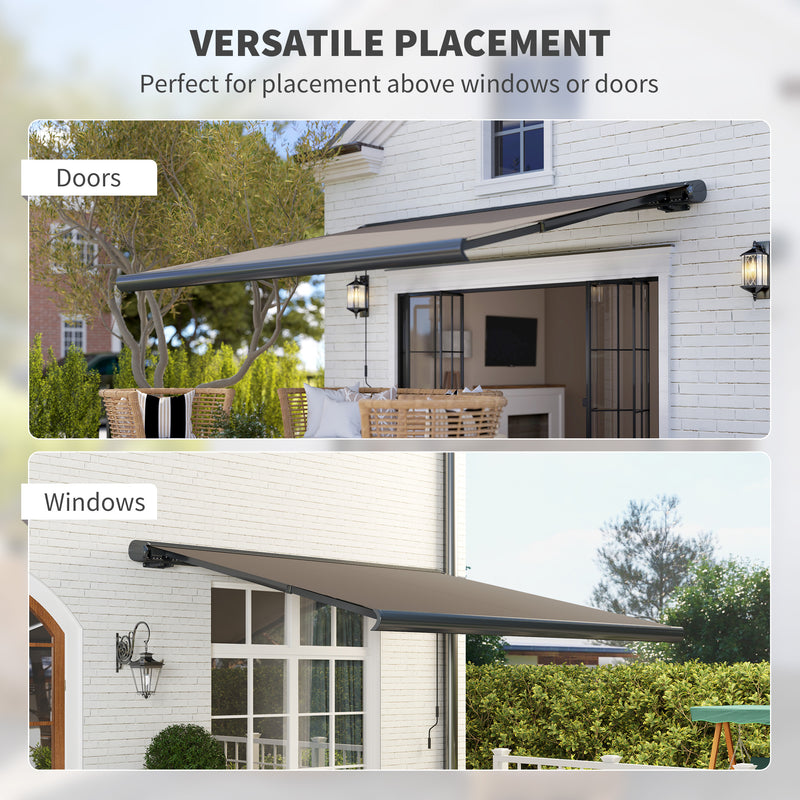 Outsunny DIY Retractable Canopy with Remote Controller for Patio, Light Grey