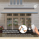 Outsunny DIY Retractable Canopy with Remote Controller for Patio, Light Grey