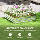 Outsunny Raised Garden Bed Metal Patio Backyard Flower Planter, Silver Tone