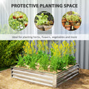 Outsunny Raised Garden Bed Metal Patio Backyard Flower Planter, Silver Tone