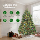HOMCOM 180cm Christmas Tree with Colourful DIY LEDs, Remote, Carolina Pine