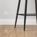 HOMCOM Bar Stools Set Of 2, Velvet-Touch Fabric Counter Height Bar Chairs Pink