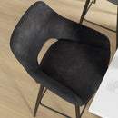 HOMCOM Bar Stools Set Of 2, Velvet-Touch Fabric Counter Height Bar Chairs Pink