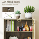 HOMCOM Farmhouse Kitchen Cupboard, Kitchen Cabinet, Grey Wood-Effect