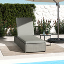 Outsunny Patio Rattan Chaise Lounge Garden Pool Wicker Sun Lounger Adjustable