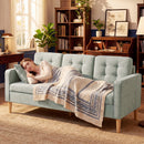 HOMCOM Modern 3 Seater Sofa with Hidden Storage and Rubber Wood Legs