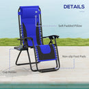 Outsunny 2 Pcs Zero Gravity Lounger Folding Recliner Chair W/ Cup Holder