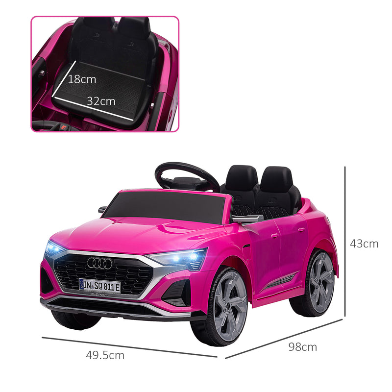 AIYAPLAY Audi Q8 e-tron Sportback Kids Electric Car w/ Remote - Pink