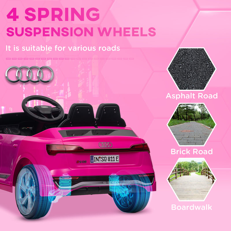 AIYAPLAY Audi Q8 e-tron Sportback Kids Electric Car w/ Remote - Pink