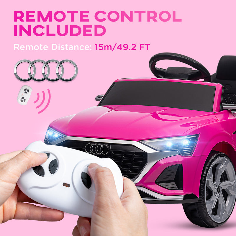 AIYAPLAY Audi Q8 e-tron Sportback Kids Electric Car w/ Remote - Pink