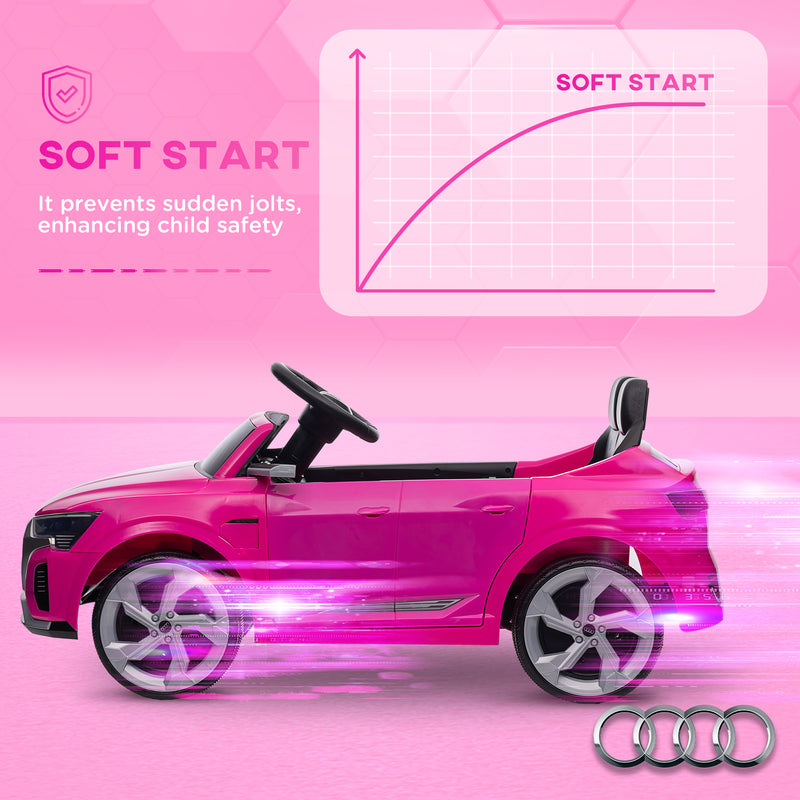 AIYAPLAY Audi Q8 e-tron Sportback Kids Electric Car w/ Remote - Pink