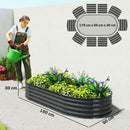 Outsunny Galvanised Raised Garden Bed Planter Box, Dark Grey