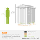 Outsunny 4 x 6ft Plastic Garden Shed with Floor, Window and Lockable Door