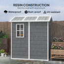 Outsunny 4 x 6ft Plastic Garden Shed with Floor, Window and Lockable Door