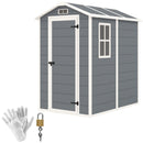 Outsunny 4 x 6ft Plastic Garden Shed with Floor, Window and Lockable Door