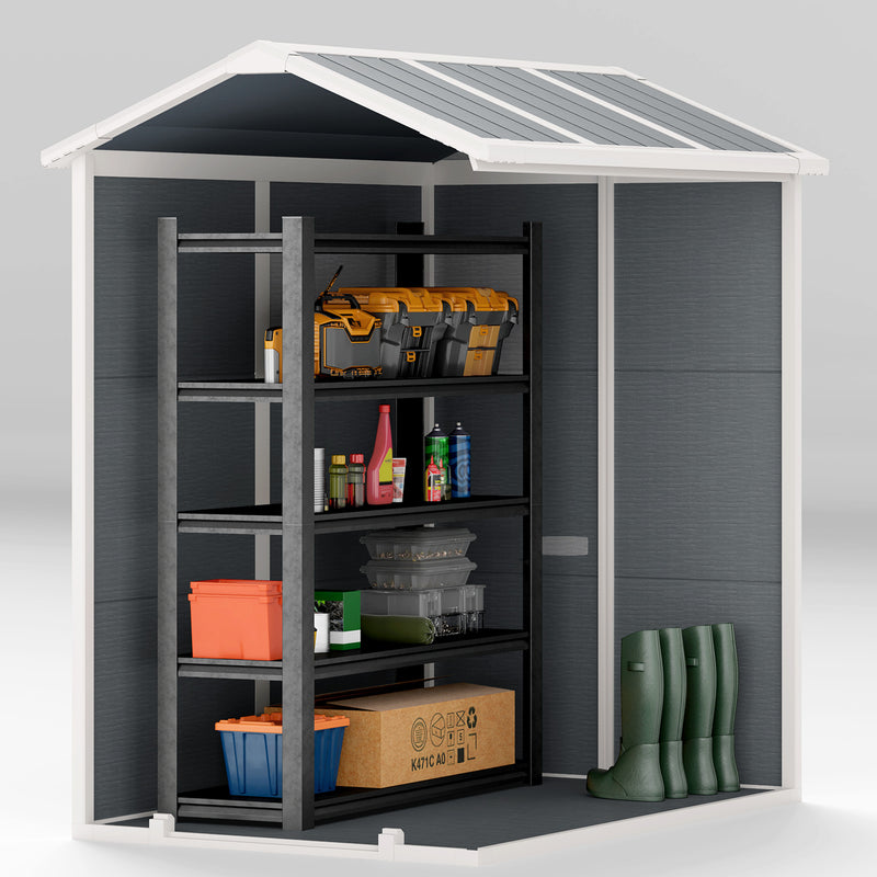 Outsunny 4 x 6ft Plastic Garden Shed with Floor, Window and Lockable Door