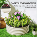 Outsunny Galvanised Planter with Gloves, 120 x 120 x 43cm, Light Green