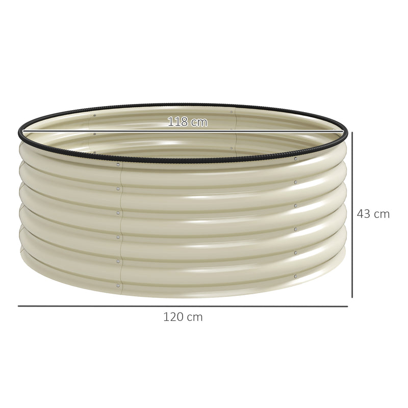 Outsunny Galvanised Planter with Gloves, 120 x 120 x 43cm, Light Green