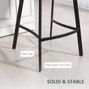 HOMCOM Bar Stools Set of 2, Bar Chairs with Back and Steel Legs, Green