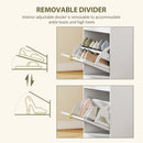 HOMCOM Shoe Bench with 1 Flip Drawer, Cushion, 5 Pairs for Entryway White