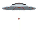 Outsunny 2.7 M Garden Parasol With Double Top, Light Grey