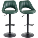 HOMCOM Barstools Set Of 2, Dining Stools With Backrest And Footrest