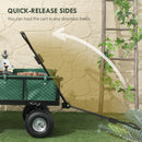 Outsunny Garden Cart With Removable Liner, Quick-Release Sides
