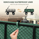 Outsunny Garden Cart With Removable Liner, Quick-Release Sides