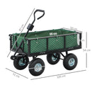 Outsunny Garden Cart With Removable Liner, Quick-Release Sides