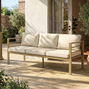 Outsunny Garden Bench with Cushions, Outdoor Furniture, Cream White