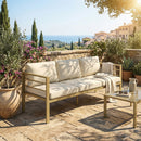 Outsunny Garden Bench with Cushions, Outdoor Furniture, Cream White