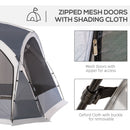 Outsunny Dome Tent for 6-8 Person Camping Tent w/ Zipped Mesh Doors Lamp Hook